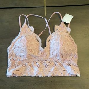 Pink lace bralette